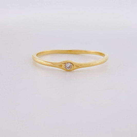 Anillo Zirconia 1.1g / T7 3/4 Oro Amarillo 18K