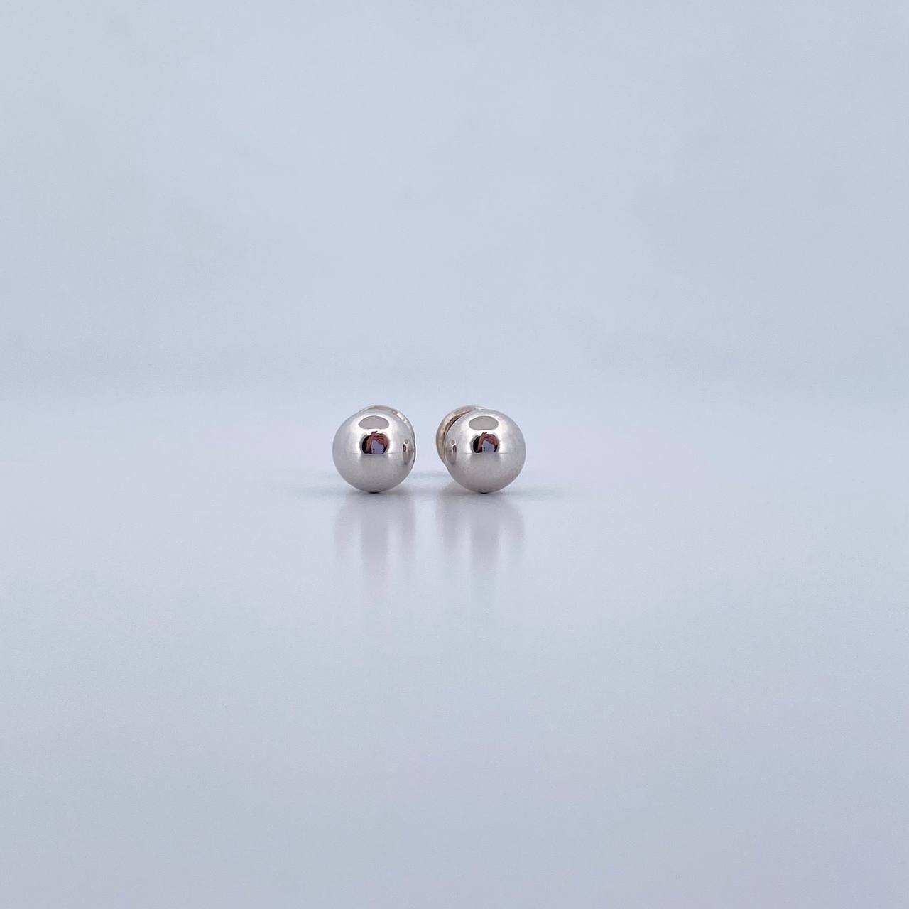 Topos Bola 0.8gr / 6mm Lisa Oro Blanco 18K & Topos Bola 0.8gr / 6mm Lisa Oro Blanco 18K &