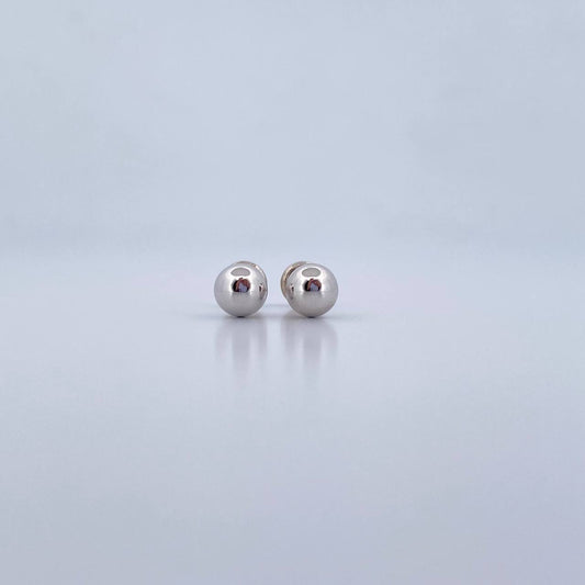 Topos Bola 0.7gr / 6mm Lisa Oro Blanco 18K &