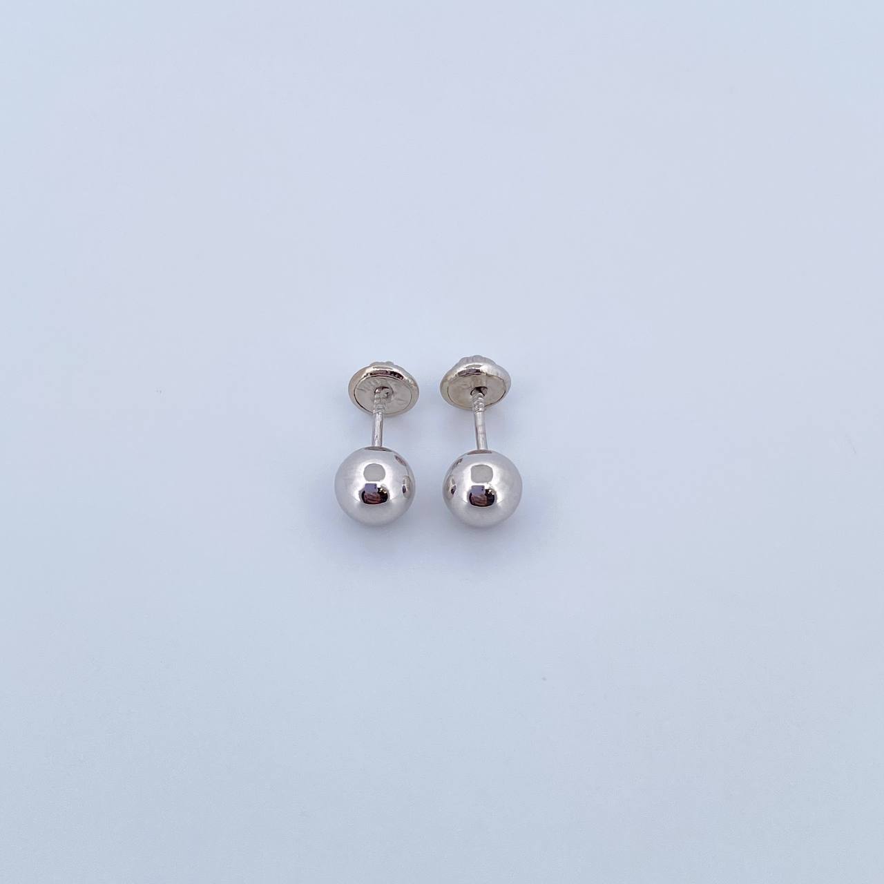Topos Bola 0.8gr / 6mm Lisa Oro Blanco 18K & Topos Bola 0.8gr / 6mm Lisa Oro Blanco 18K &