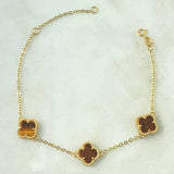 Pulso Aro Seguido Trebol VCyA Punteado 4.45gr / 16cm-19cm / 1.5mm Graduable Cuarzo Ojo de Tigre Oro Amarillo Nac.Esp. 18K Pulso Aro Seguido Trebol VCyA Punteado 4.45gr / 16cm-19cm / 1.5mm Graduable Cuarzo Ojo de Tigre Oro Amarillo Nac.Esp. 18K