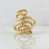 Anillo Serpiente 5.55gr / T6 1/2 / Texturizado Circones Negros Oro Amarillo 18K Anillo Serpiente 5.55gr / T6 1/2 / Texturizado Circones Negros Oro Amarillo 18K