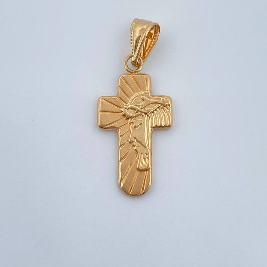 Dije Cruz Rostro Cristo 0.75gr / 2.7cm / Oro Amarillo 18K &