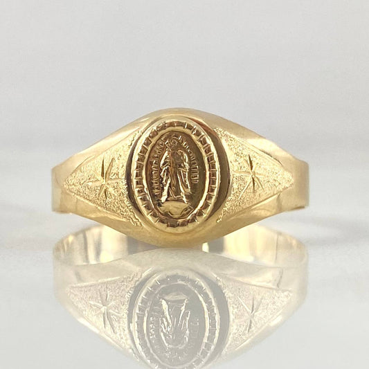Anillo Virgen Guadalupe Estrellado 1.85gr / T4 3/4 / Oro Amarillo 18K ©