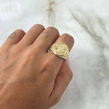 Anillo Sello Cruz Cristo En Marco 10gr / T10 1/2 / Oro Amarillo 18K Anillo Sello Cruz Cristo En Marco 10gr / T10 1/2 / Oro Amarillo 18K