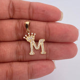 Dije Letra M Corona 1.9gr / 2.5cm-Oro Amarillo 18K & Dije Letra M Corona 1.9gr / 2.5cm-Oro Amarillo 18K &