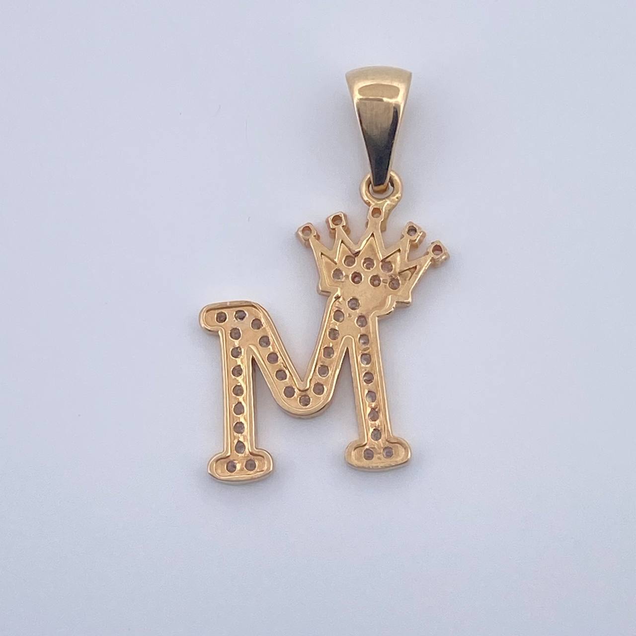 Dije Letra M Corona 1.9gr / 2.5cm-Oro Amarillo 18K & Dije Letra M Corona 1.9gr / 2.5cm-Oro Amarillo 18K &