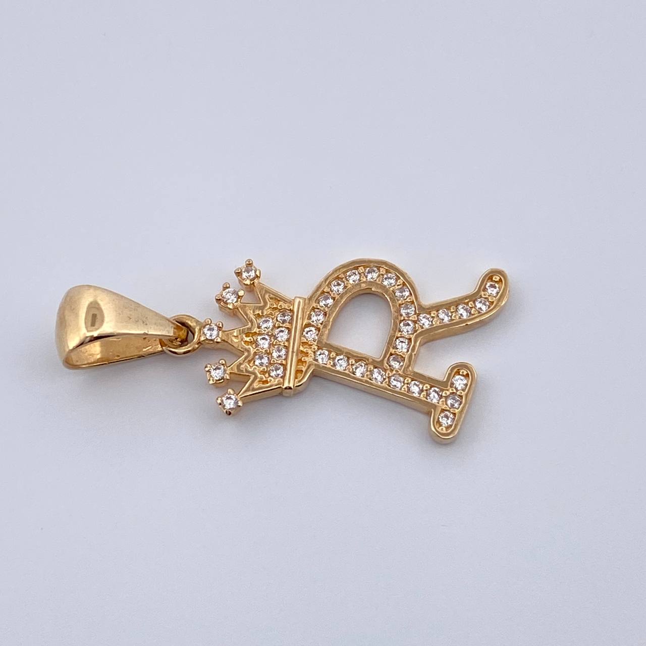 Dije Letra R Corona 1.7gr / 2.6cm-Oro Amarillo 18K & Dije Letra R Corona 1.7gr / 2.6cm-Oro Amarillo 18K &