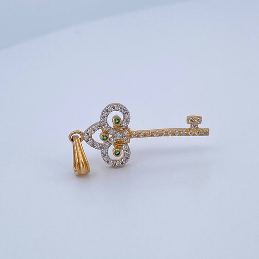 Dije Llave Corona 1.4gr / 3.3cm-Oro Amarillo 18K &