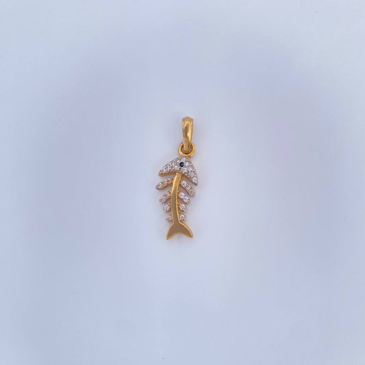 Dije Espinas De Pez 1.85gr / 2.7cm-Oro Amarillo 18K &