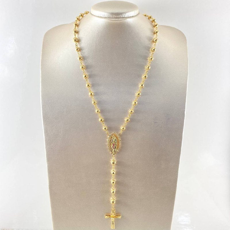 Rosario Cruz Cristo Virgen Guadalupe 31.7gr / 70cm / Oro Amarillo 18K * Rosario Cruz Cristo Virgen Guadalupe 31.7gr / 70cm / Oro Amarillo 18K *