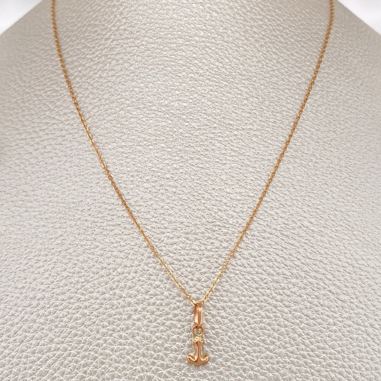 Set Cadena y Dije Aro Seguido + Ancla 1,3gr / Oro Rosa 18K & Set Cadena y Dije Aro Seguido + Ancla 1,3gr / Oro Rosa 18K &