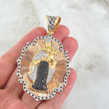 Dije Virgen Del Carmen 23.05gr / 8cm / Circones Blancos Negros Tres Oros 18K © Dije Virgen Del Carmen 23.05gr / 8cm / Circones Blancos Negros Tres Oros 18K ©