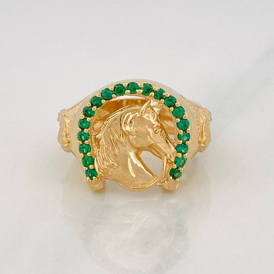 Anillo Herradura Caballo 13.45g / T8 1/2 Oro Amarillo 18K