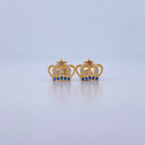 Topos Corona Real 1.5gr / Estrella Circones Azul Blancos Oro Amarillo 18K & Topos Corona Real 1.5gr / Estrella Circones Azul Blancos Oro Amarillo 18K &