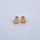 Topos Corona Real 1.5gr / Estrella Circones Azul Blancos Oro Amarillo 18K & Topos Corona Real 1.5gr / Estrella Circones Azul Blancos Oro Amarillo 18K &