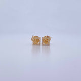 Topos Cuadros Superpuestos 0.85gr / Circones Blancos Oro Amarillo 18K & Topos Cuadros Superpuestos 0.85gr / Circones Blancos Oro Amarillo 18K &