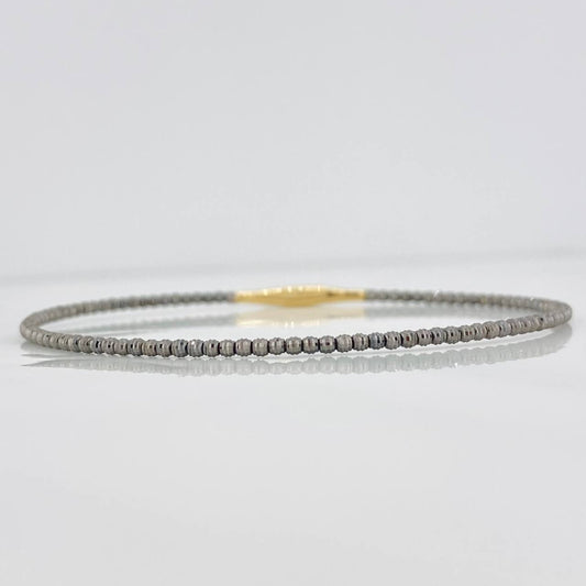 Pulso Aro Diamantado 2.75g / 17cm / 1.6mm Dos Oros Negro Amarillo 18K
