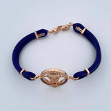 Pulso Calavera 12.9gr / 21.2cm / Cauchos Azules Circones Azules Negros Oro Rosa 18K & Pulso Calavera 12.9gr / 21.2cm / Cauchos Azules Circones Azules Negros Oro Rosa 18K &