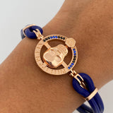 Pulso Calavera 12.9gr / 21.2cm / Cauchos Azules Circones Azules Negros Oro Rosa 18K & Pulso Calavera 12.9gr / 21.2cm / Cauchos Azules Circones Azules Negros Oro Rosa 18K &