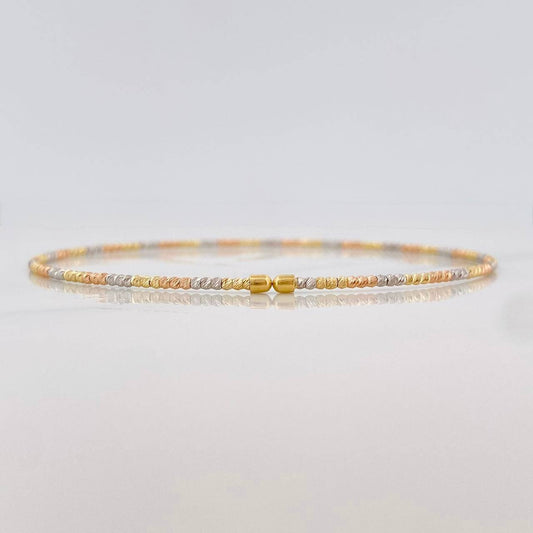 Pulso Aro Diamantado 1.75g / 18cm / 2mm Tres Oros 18K