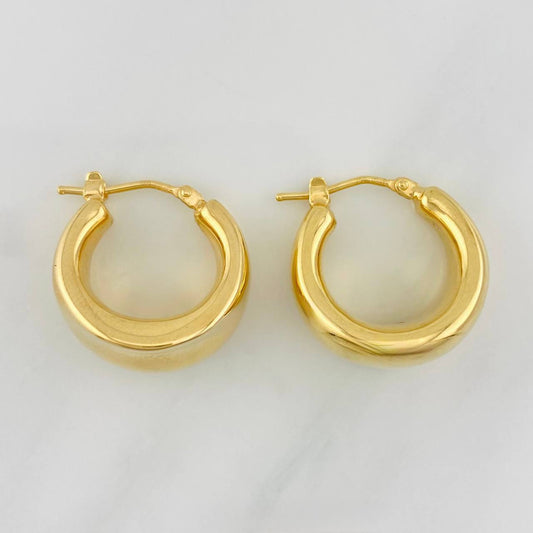 Candongas Media Luna 3.5g / 1.5cm Oro Amarillo 18K