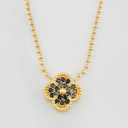 Cadena Trebol Militar 7.35g / 42cm / 1.65mm Oro Amarillo 18K