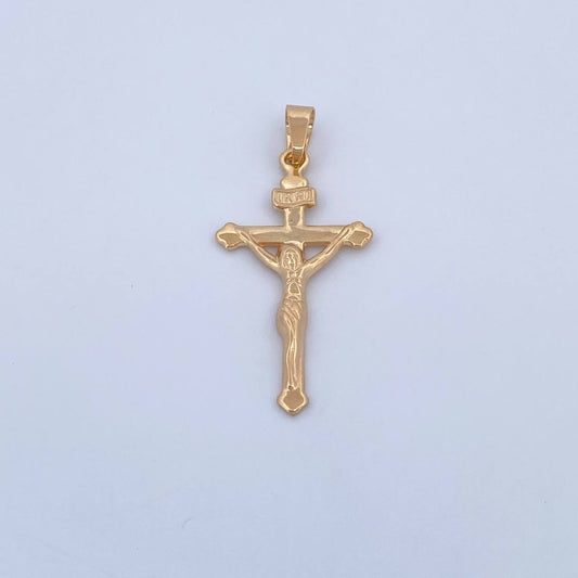 Dije Cruz Cristo 3.3gr / 4.2cm / Plano Oro Amarillo 18K &