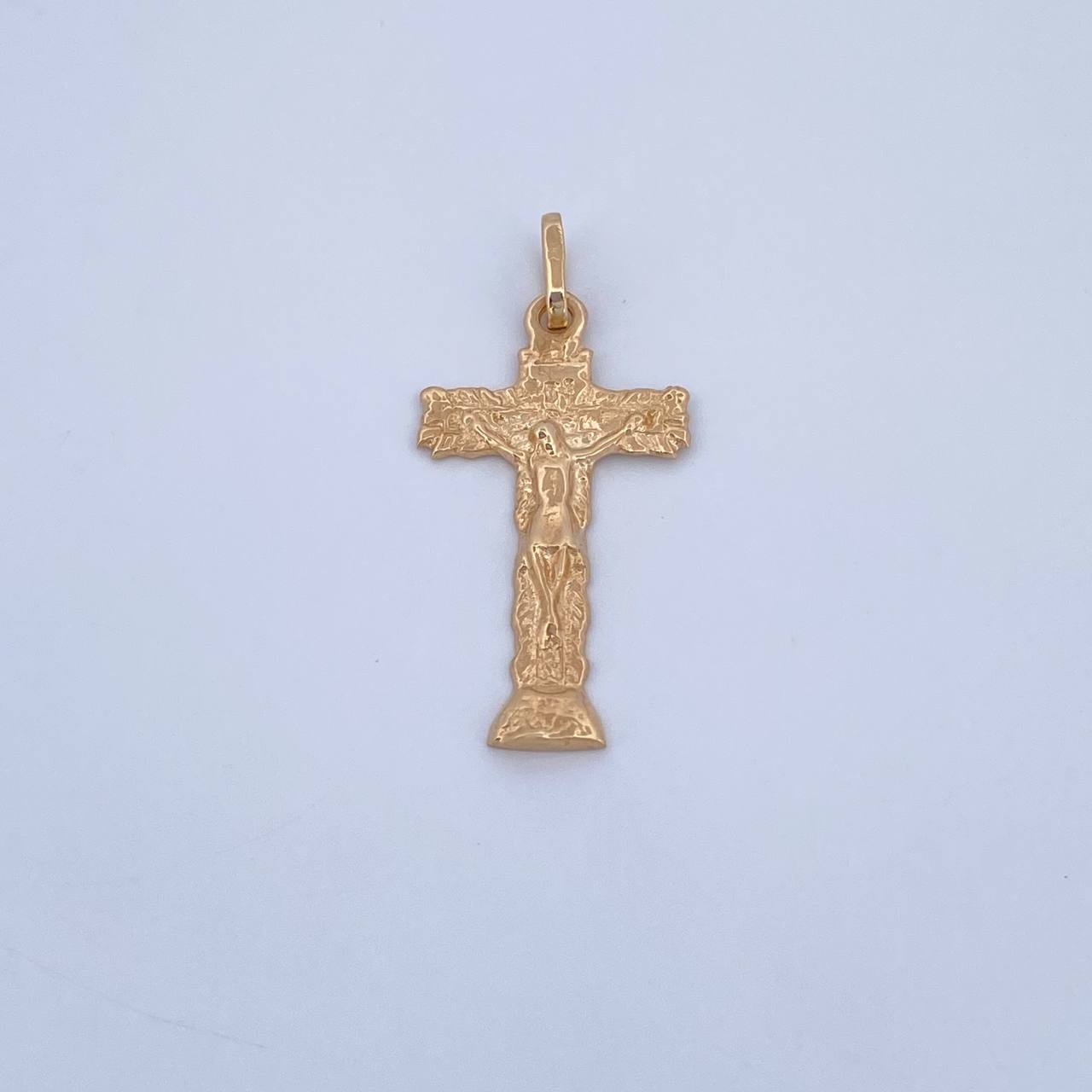 Dije Cruz Cristo Señor De Los Milagros 1.8gr / 3.1cm / Plano Oro Amarillo 18K & Dije Cruz Cristo Señor De Los Milagros 1.8gr / 3.1cm / Plano Oro Amarillo 18K &