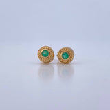 Topos Circulo 2.15gr / Esmeralda 24 Pts Oro Amarillo 18K (Joya) & Topos Circulo 2.15gr / Esmeralda 24 Pts Oro Amarillo 18K (Joya) &