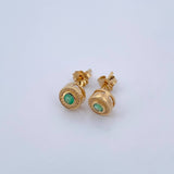 Topos Circulo 2.15gr / Esmeralda 24 Pts Oro Amarillo 18K (Joya) & Topos Circulo 2.15gr / Esmeralda 24 Pts Oro Amarillo 18K (Joya) &