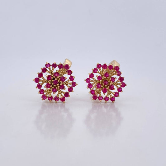 Topos Arete Mandala 3.45gr / Rubies 1.02 Qts Oro Amarillo 18K (Joya) &