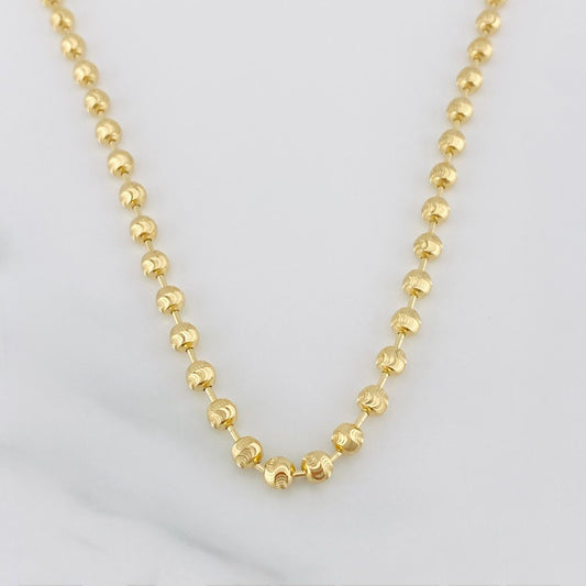 Cadena Militar Media Luna 13.4g / 47cm / 4mm Oro Amarillo 18K