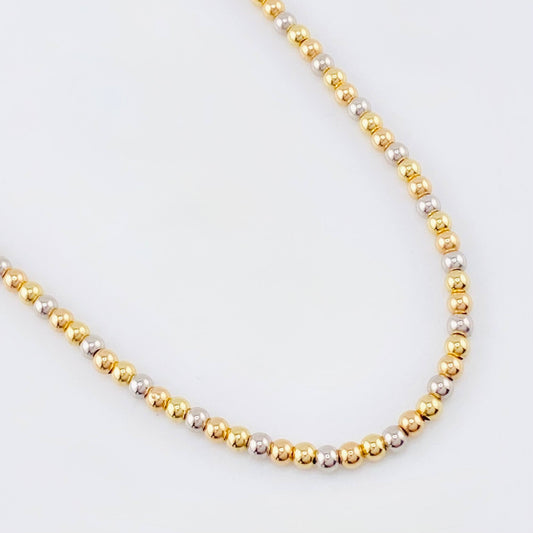 Cadena Gargantilla Militar Lisa 2.8gr / 45cm / 3mm Tres Oros +3 18K