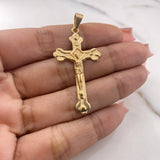 Dije Cruz Cristo 3.6gr / 5cm / Puntas Corazon Oro Amarillo 18K $ Dije Cruz Cristo 3.6gr / 5cm / Puntas Corazon Oro Amarillo 18K $