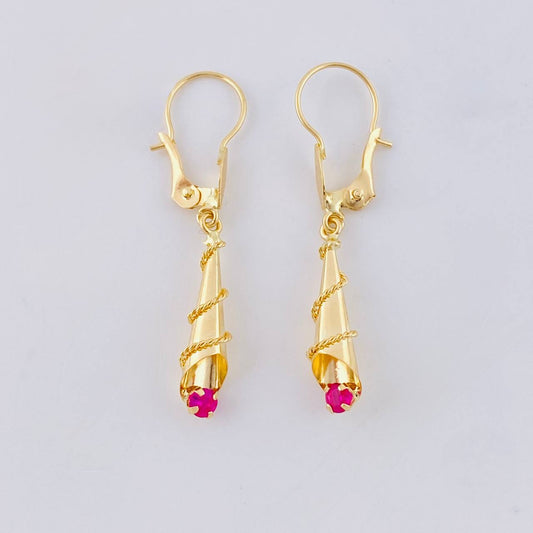 Candongas Lagrima Gota 1.15g / 3.2cm Oro Amarillo 18K