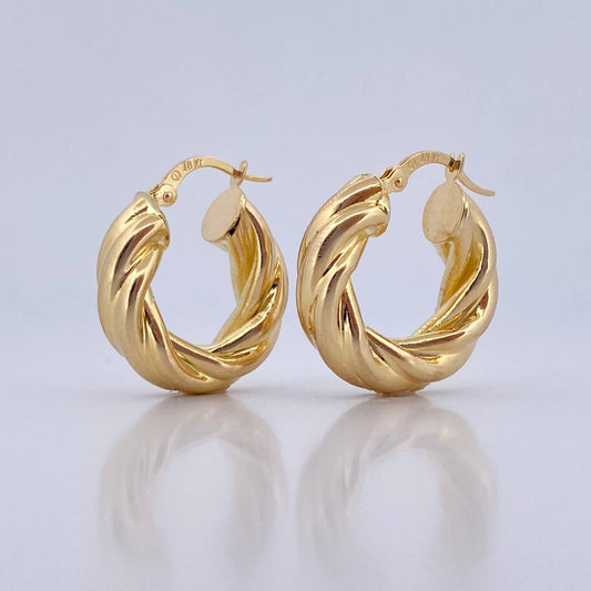 Candongas Mati 4.25gr / 2.4cm / Entorchada Oro Amarillo 18K &