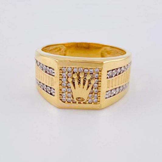 Anillo Corona Onda Radial 8.6 g / T9 1/4 Oro Amarillo 18K
