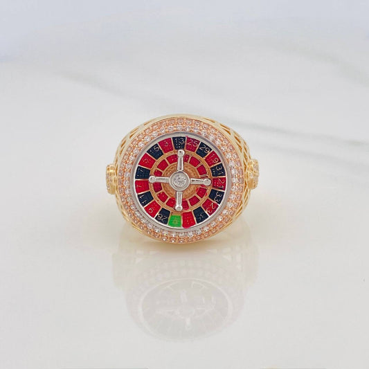 Anillo Ruleta Casino 9.8g / T9 Tres Oros 18K