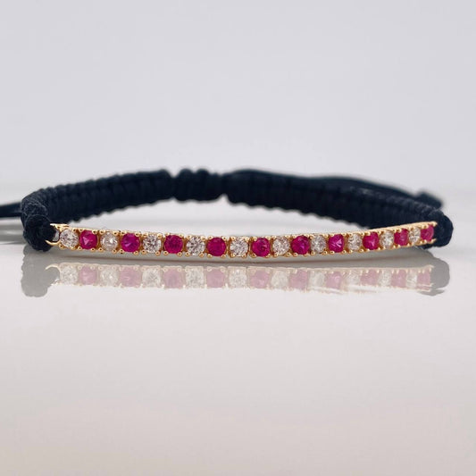 Pulsera Tejida Lineal Oro Amarillo 18K