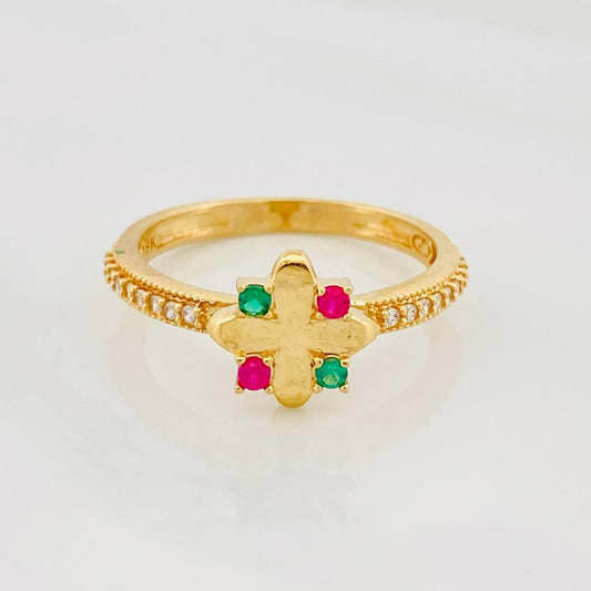 Anillo Floral 2.65g / T6 3/4 Oro Amarillo 18K