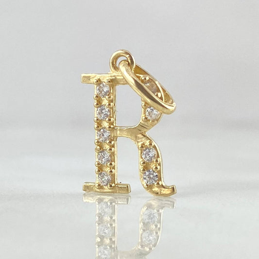 Dije Letra R Silueta 0.95gr / 2cm / Oro 18K