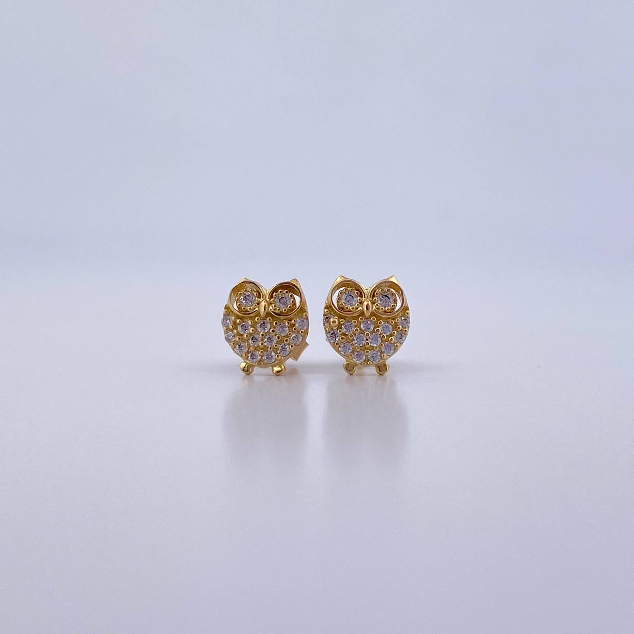 Topos Buho 1.5gr / Circones Blancos Oro Amarillo 18K & Topos Buho 1.5gr / Circones Blancos Oro Amarillo 18K &
