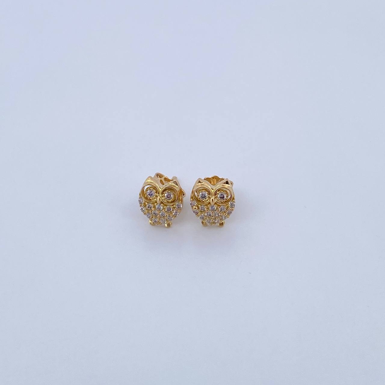 Topos Buho 1.5gr / Circones Blancos Oro Amarillo 18K & Topos Buho 1.5gr / Circones Blancos Oro Amarillo 18K &