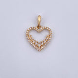 Dije Silueta Corazon 1.5gr / 2.2cm / Circones Blancos Oro Amarillo 18K & Dije Silueta Corazon 1.5gr / 2.2cm / Circones Blancos Oro Amarillo 18K &