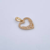 Dije Silueta Corazon 1.5gr / 2.2cm / Circones Blancos Oro Amarillo 18K & Dije Silueta Corazon 1.5gr / 2.2cm / Circones Blancos Oro Amarillo 18K &