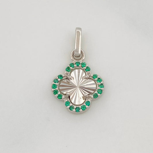 Dije Trebol 1g / 1.8cm Oro Blanco 18K