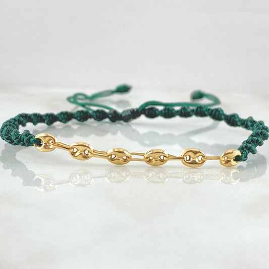 Pulsera Verde Herraje GC 0.7gr / Oro 18K