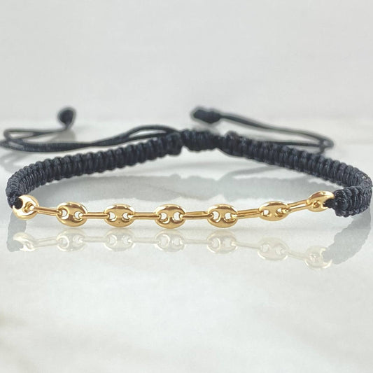 Pulsera Negra Herraje GC 0.5gr / Oro 18K