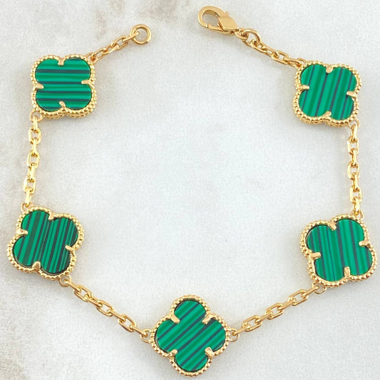 Pulso Aro Seguido Trebol 10gr / 18cm / Nac.Esp. Oro 18K
